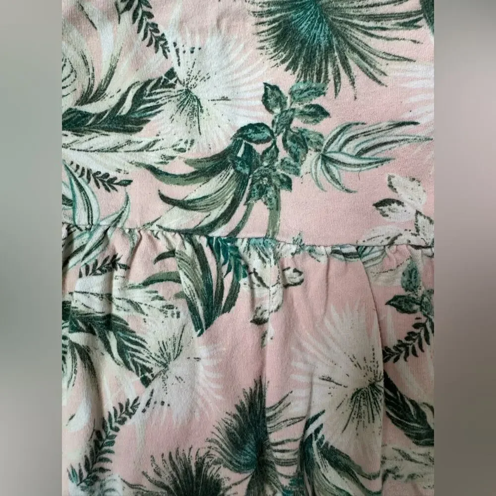Toddler Tropical Print Pink and Green Dress